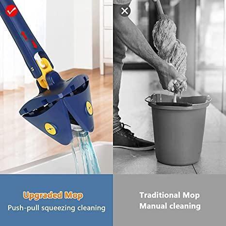Blue Squeezing Triangle Cleaning Mop - Moby Mart