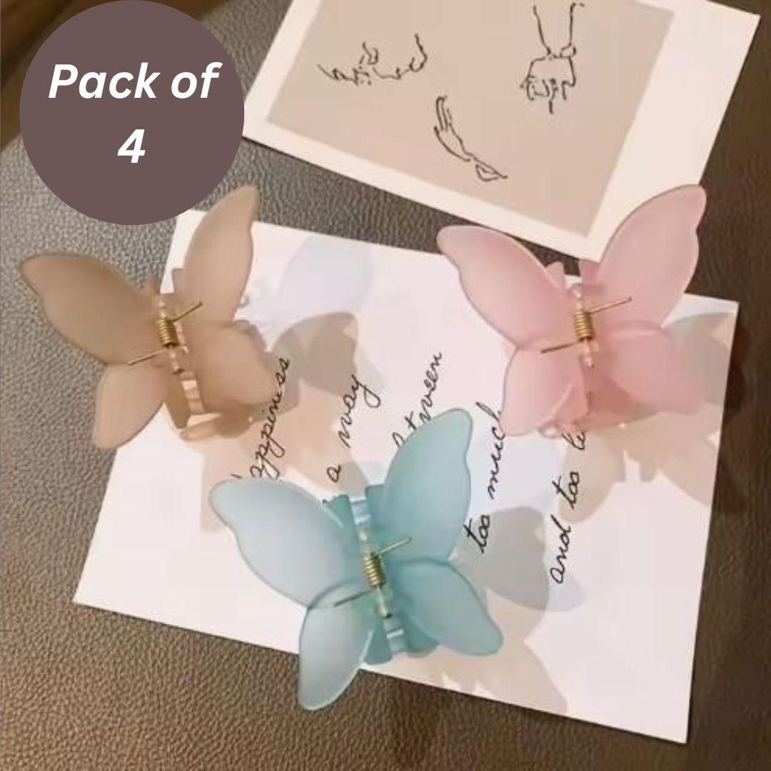 Korean Trendy fashion Butterfly Non-Slip Clip (Pack of 4) - Moby Mart