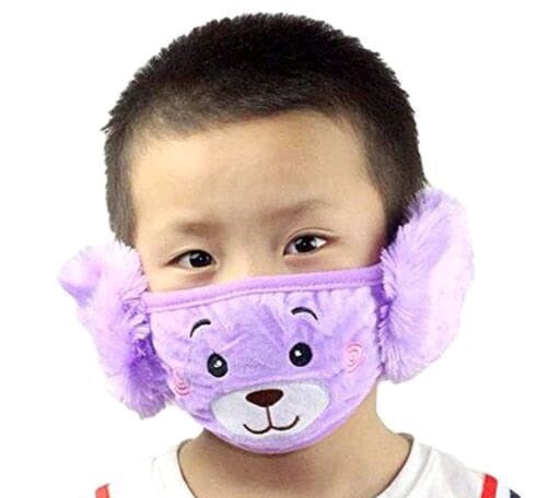 Winter Woolen Mask Fleece & Fur Winter Riding Earmuffs Kids Mask