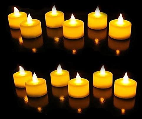 Battery Operated LED Candle Diya Decorative Lights Pack of 12 - Moby Mart