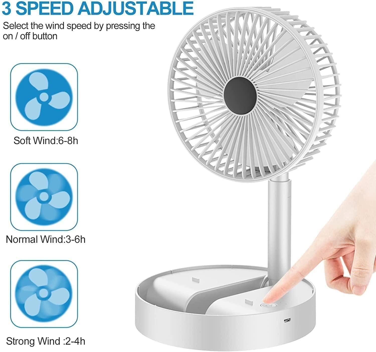 Powerful Rechargeable High Speed Table Desk Fan - Moby Mart