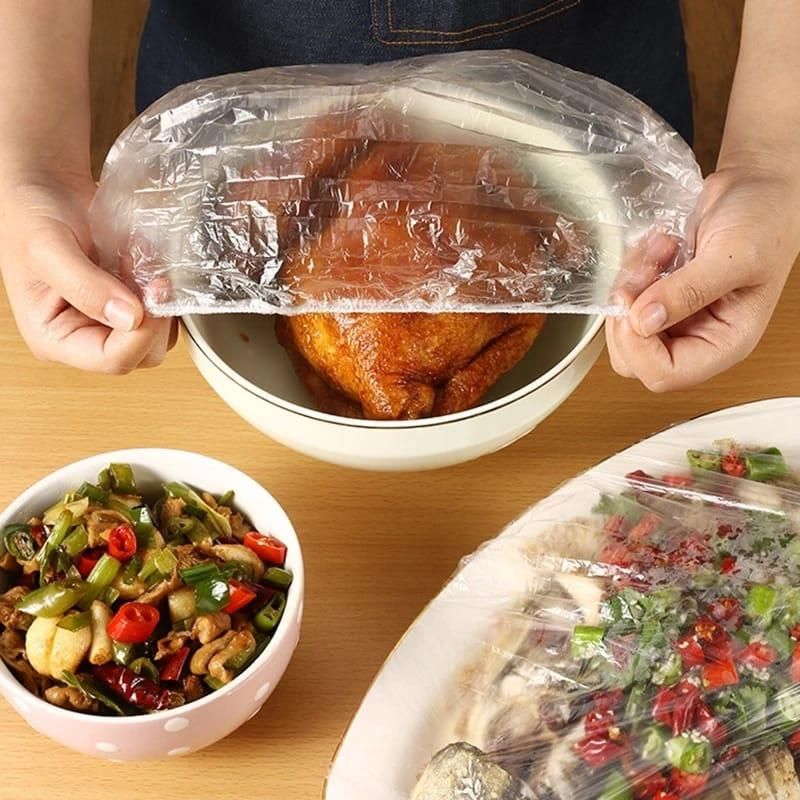 Food Covering Bag-Elastic Stretch Adjustable Bowl Lids Universa Plastic Bags Food Cover( 100 Pcs) - Moby Mart