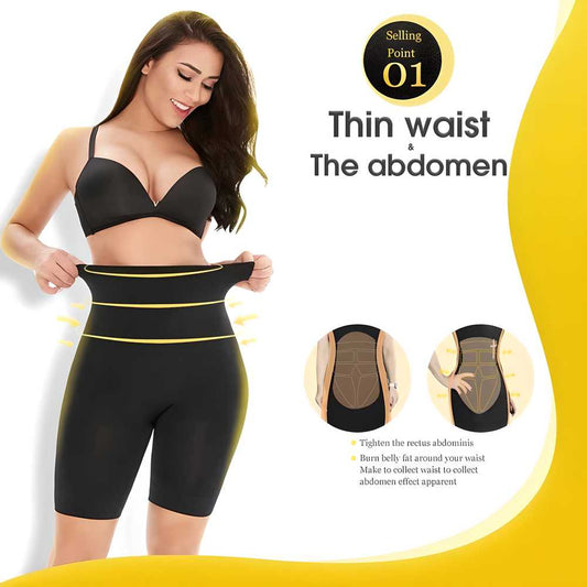 4-in-1 Shaper - Quick Slim Shape Wear Tummy, Back, Thighs, Hips - Black/Efffective Seamless Tummy Tucker Shapewear Body Shaper