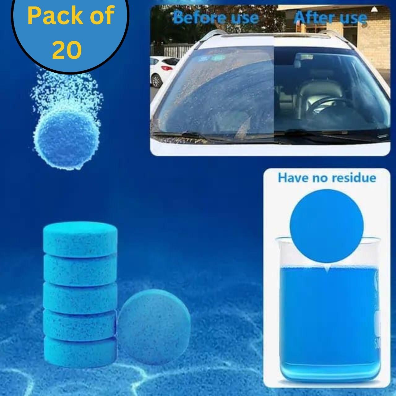 Car Windshield Glass Concentrated Washer Tablets (Pack of 20) - Moby Mart