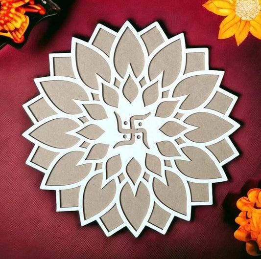 Reusable Wooden Base and Rangoli Template Mat - Moby Mart