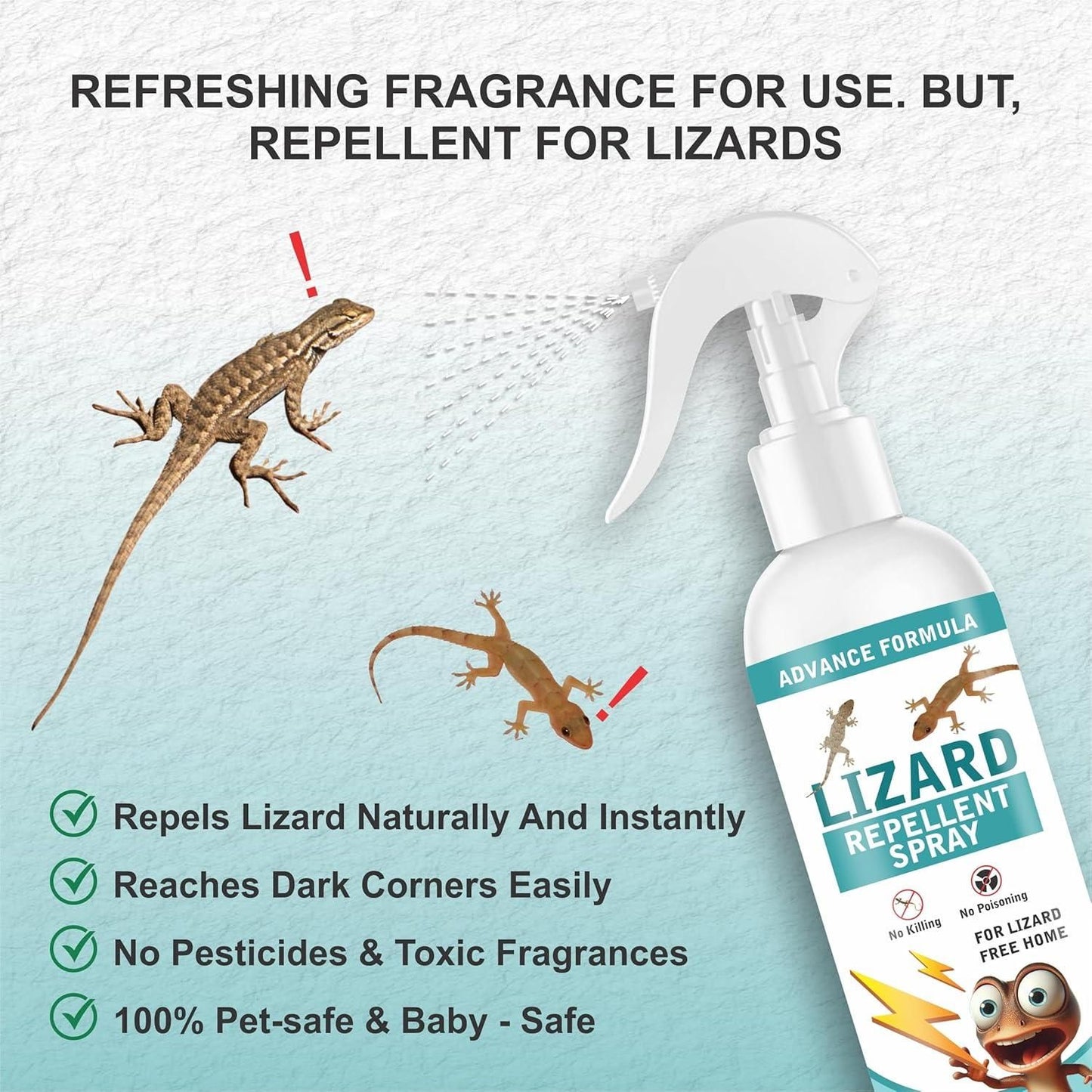 Lizard Repellent for Home Spray Pest Control 250ML (Pack of 2) - Moby Mart