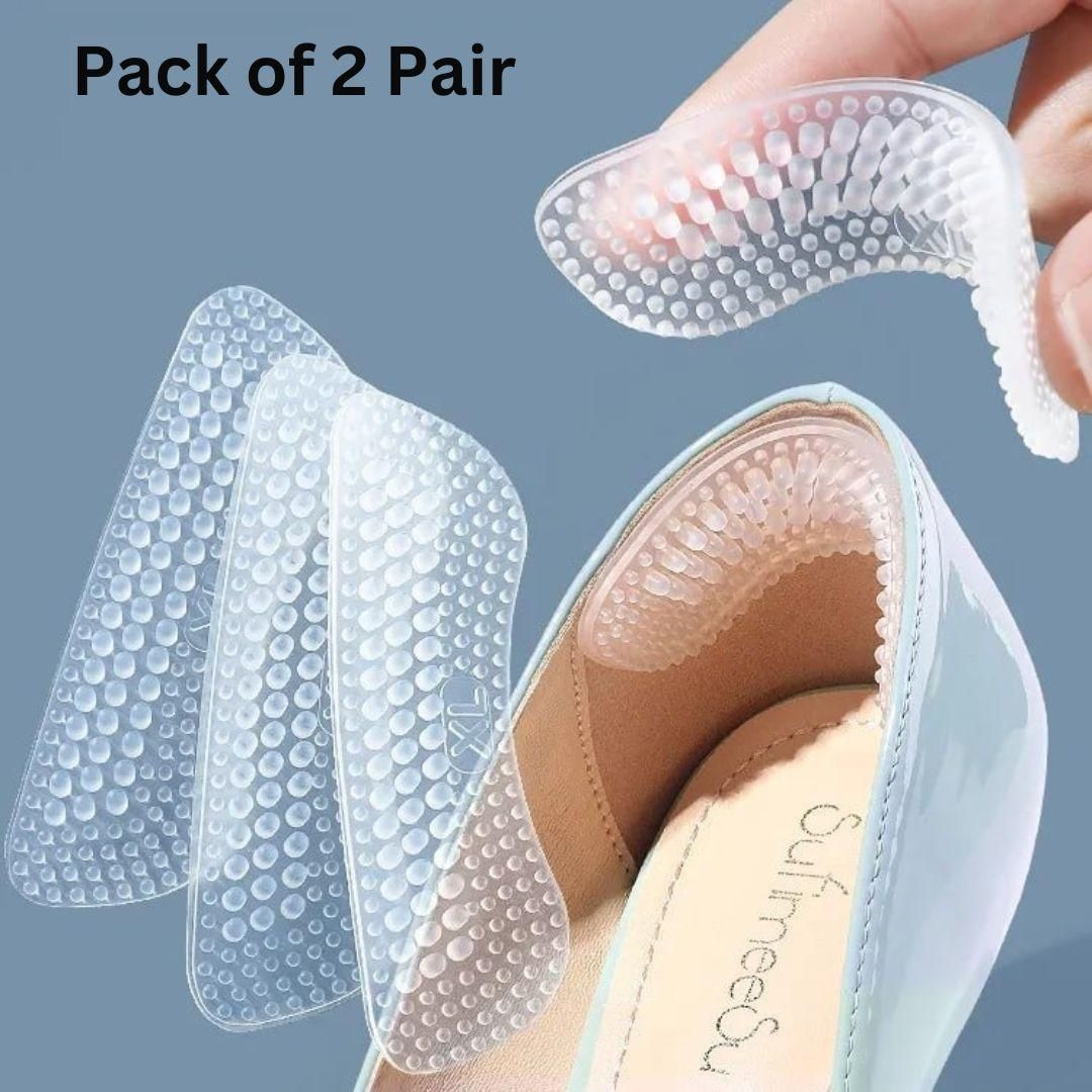 Silicone Heel Liner Grip Cushions Insoles- 2 Pair - Moby Mart