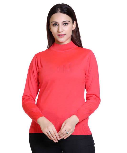 Women's Solid Woolen Full Sleeves Sweater