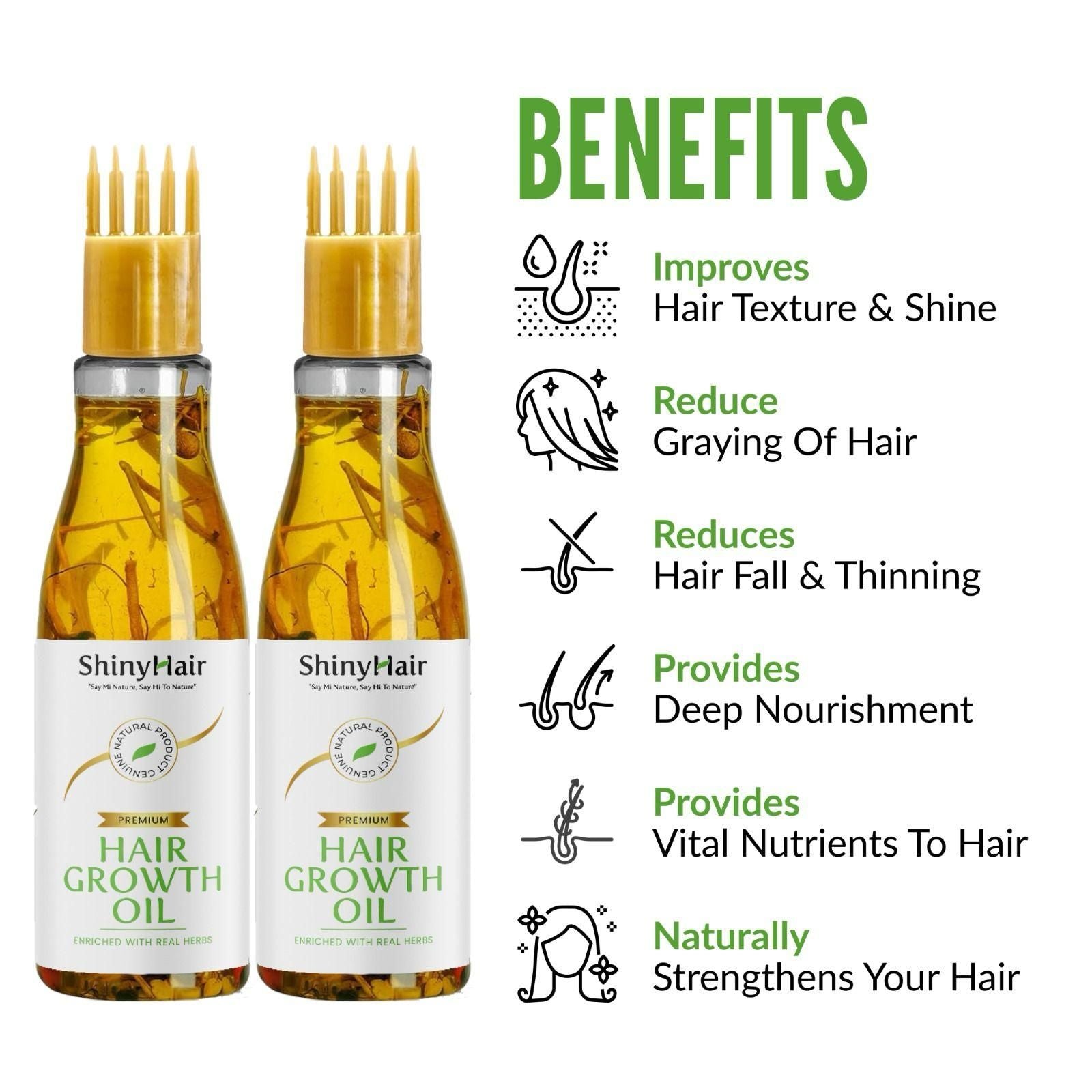 ShinyHair Growth Oil Enriched With Real Herbs 110ml (Pack of 2) - Moby Mart