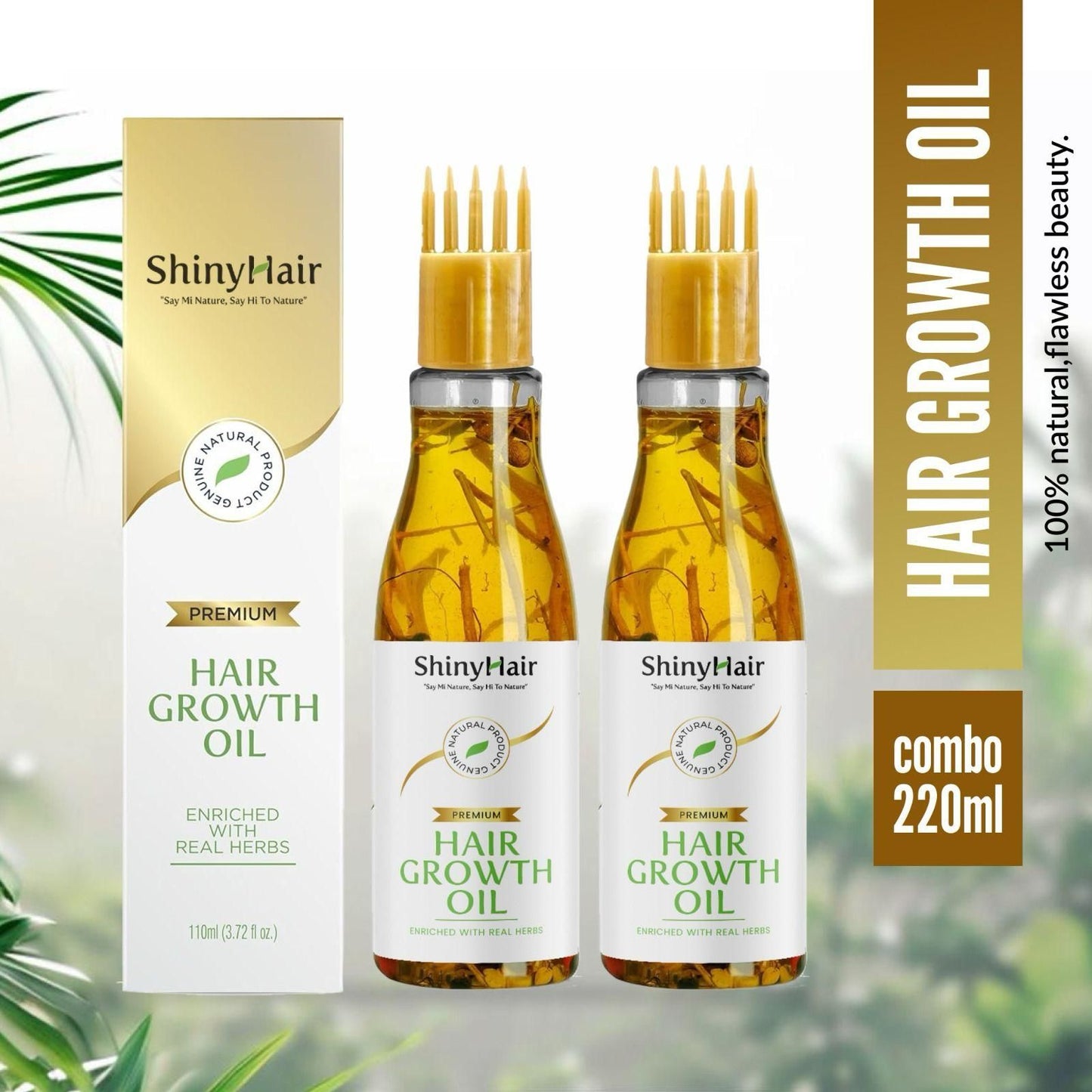 ShinyHair Growth Oil Enriched With Real Herbs 110ml (Pack of 2) - Moby Mart