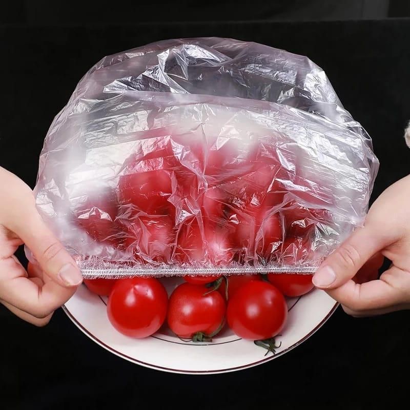 Food Covering Bag-Elastic Stretch Adjustable Bowl Lids Universa Plastic Bags Food Cover( 100 Pcs) - Moby Mart