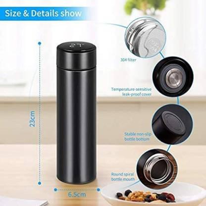 Stainless Steel Temperature Water Bottle Thermos, Double Wall Vacuum Intelligent Cup with LCD Smart Display (500 ML) - Moby Mart