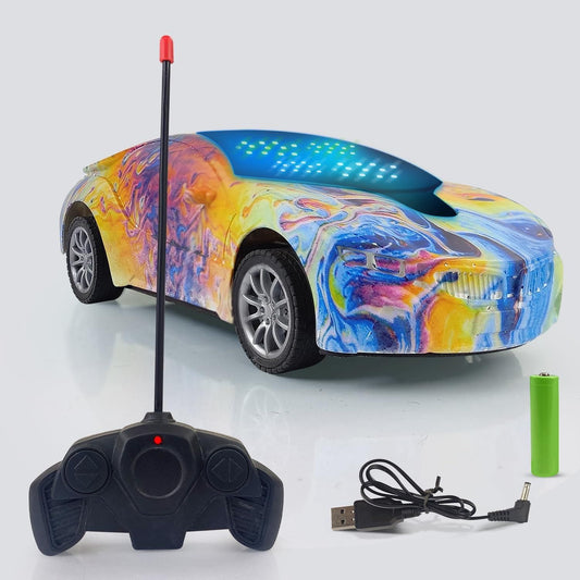 NHR Chargeable 3D Remote ( Assorted  Colors )Control Lighting Famous Car for Kids