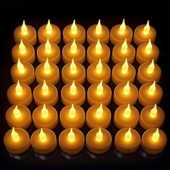 Battery Operated LED Candle Diya Decorative Lights Pack of 12 - Moby Mart