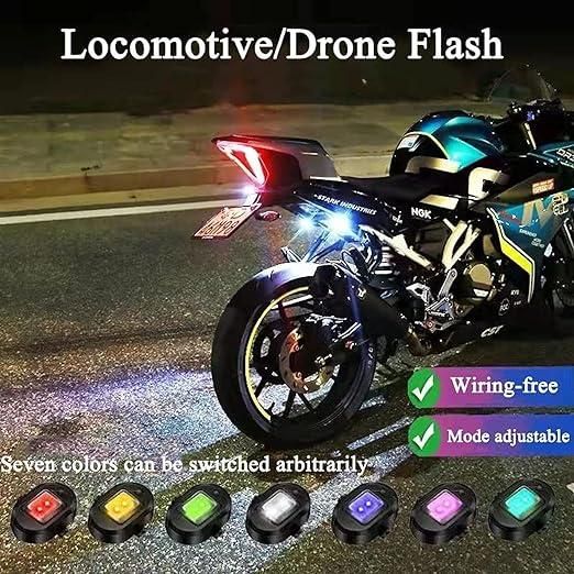 Safety Signal Aircraft Blinking Strobe 7 Colors Led Light Multipurpose Waterproof for Motorbike (Pack of 4)