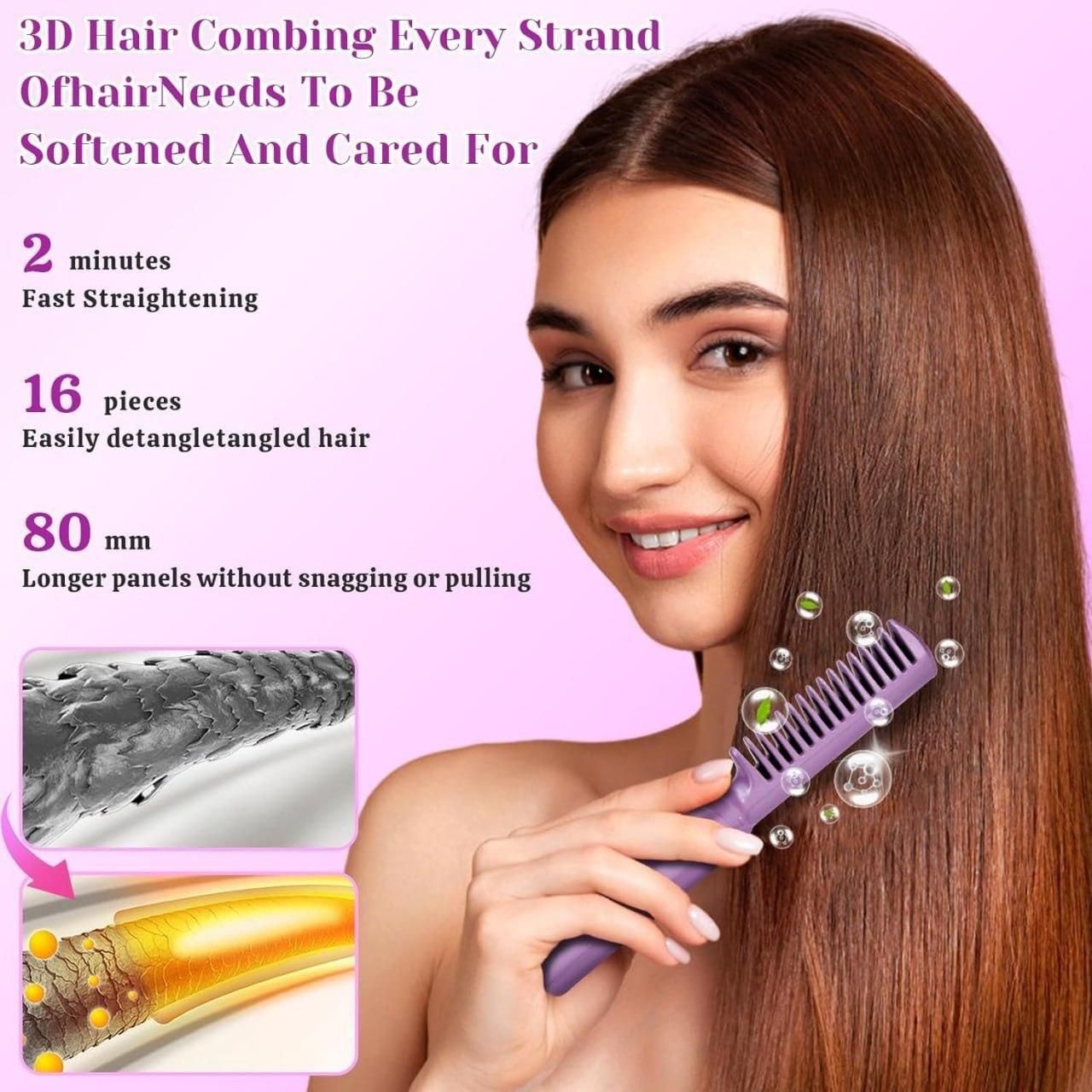 Meneflix Portable Mini Hair Straightener Cordless Rechargeable Mini Adjustable Hair Straightener Hot Comb - Moby Mart