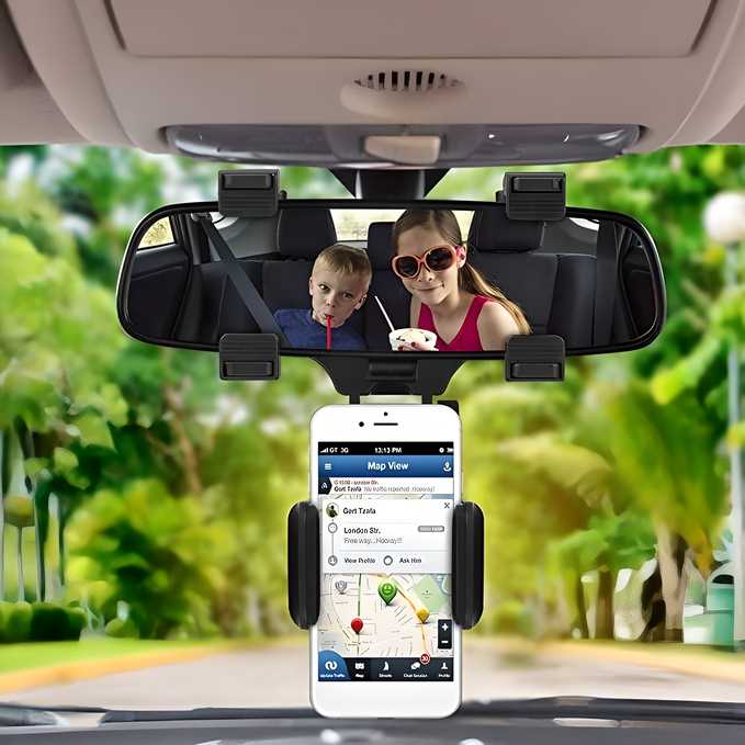 Multifunctional Rearview Mirror Phone Holder - Moby Mart