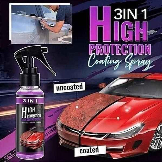 3 in 1 High Protection Quick Car Ceramic Coating Spray - Car Wax Polish Spray 200 ML (Pack of 3) - Moby Mart