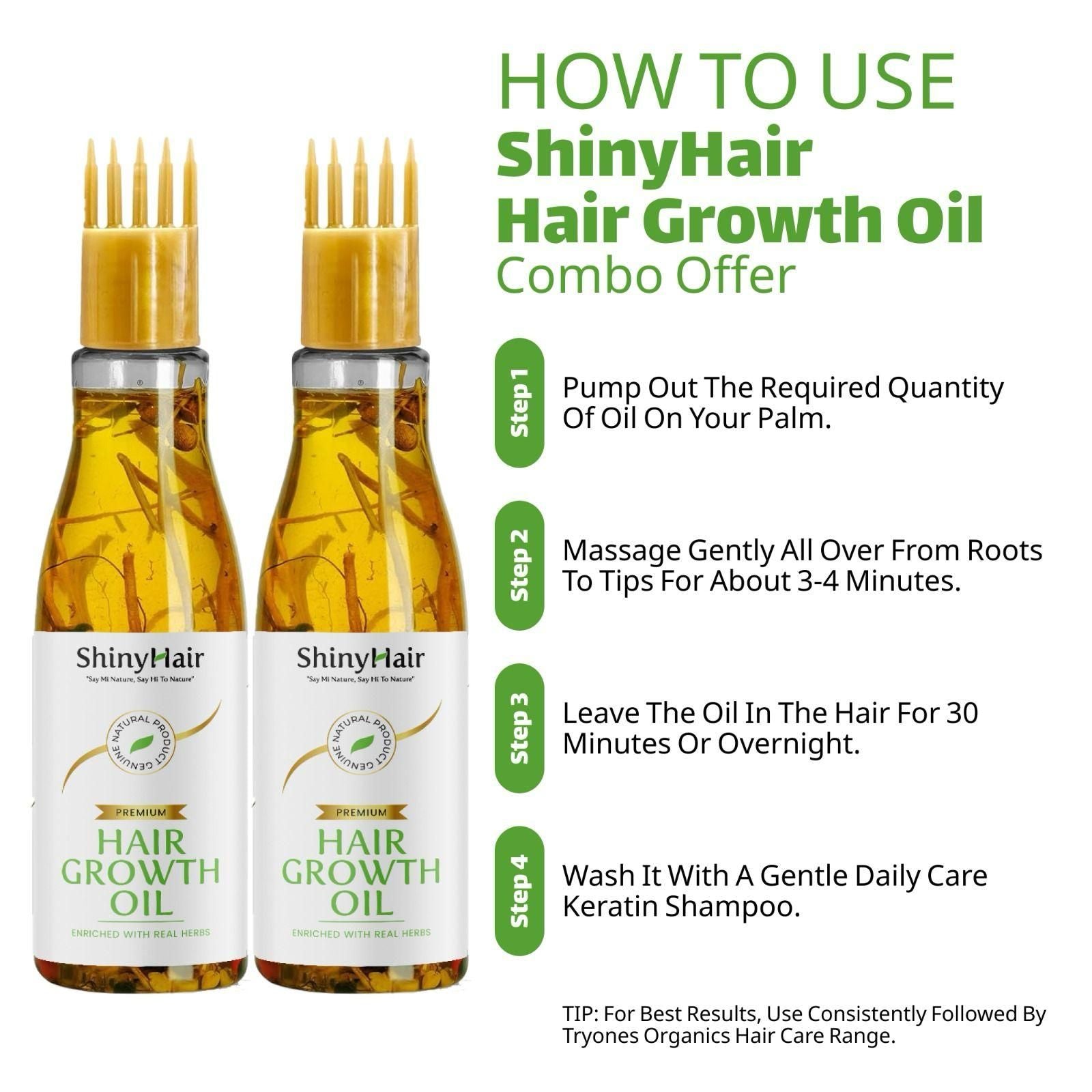 ShinyHair Growth Oil Enriched With Real Herbs 110ml (Pack of 2) - Moby Mart