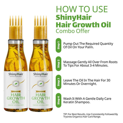 ShinyHair Growth Oil Enriched With Real Herbs 110ml (Pack of 2) - Moby Mart