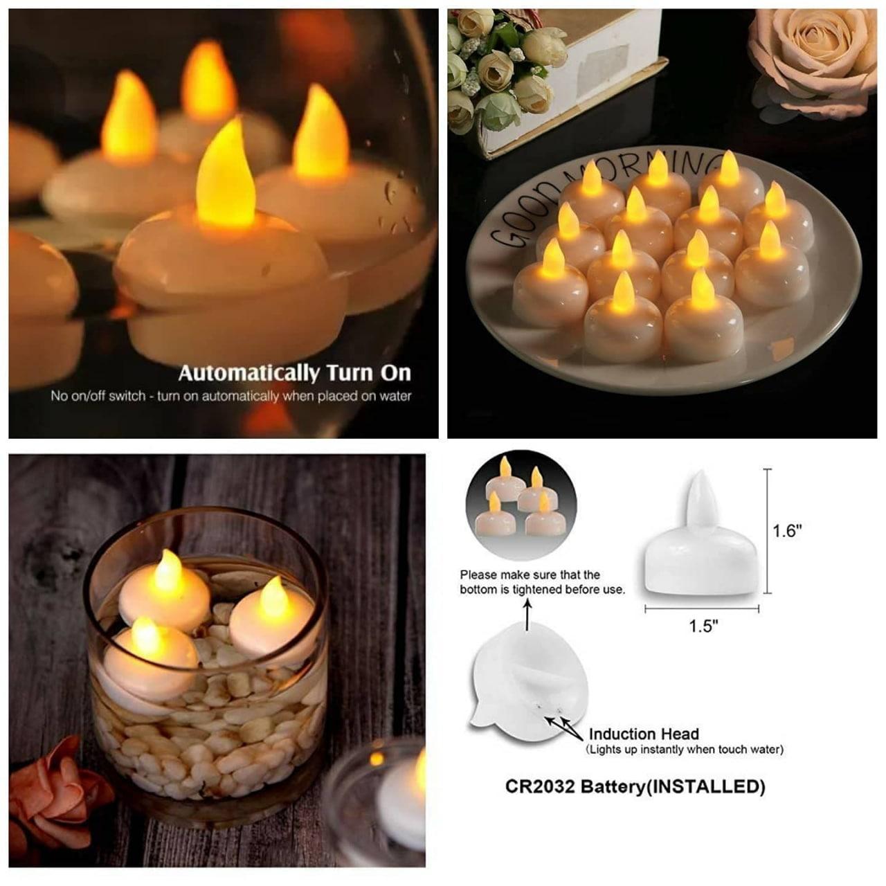 Battery Operated LED Candle Diya Decorative Lights Pack of 12 - Moby Mart