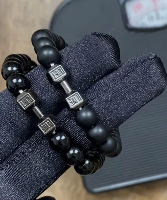 Black Matte Agate Onyx Beads Bracelet Pack of 2 - Moby Mart