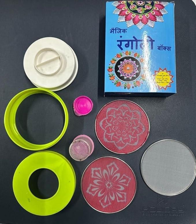 Rangoli Making Kit Includes Magic Tool (4 inch) Random Design - Moby Mart