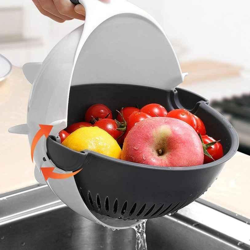 Vegetable Cutter- 7 in 1 Multifunction Magic Rotate Vegetable Cutter with Drain Basket Large Capacity - Moby Mart