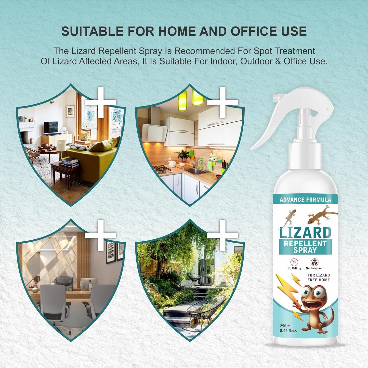 Lizard Repellent for Home Spray Pest Control 250ML (Pack of 2) - Moby Mart