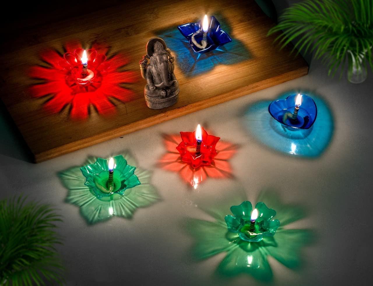 Set of 12 and set of 24 3D Reflection Diya - Moby Mart