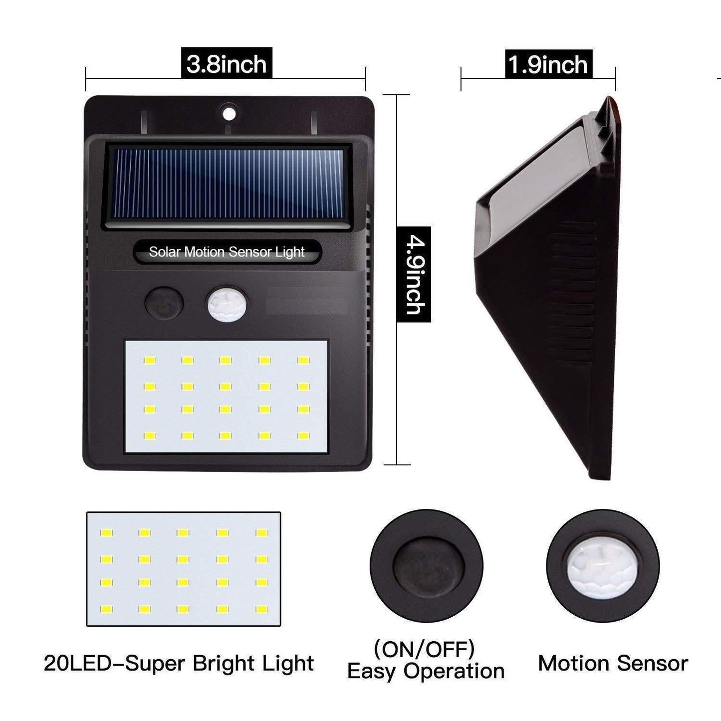 Security Light- 20 LED Bright Outdoor Security Lights with Motion Sensor - Moby Mart