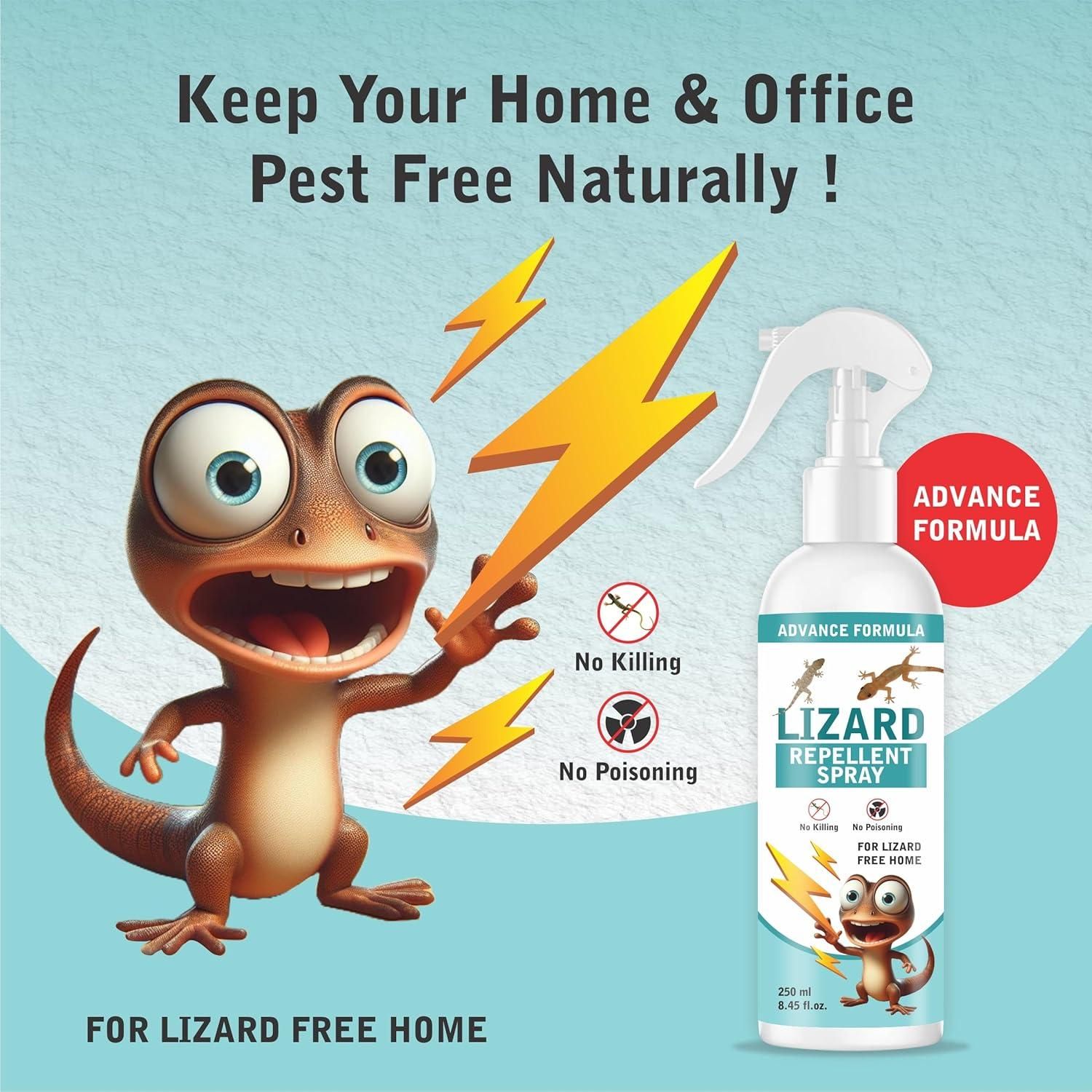 Lizard Repellent for Home Spray Pest Control 250ML (Pack of 2) - Moby Mart