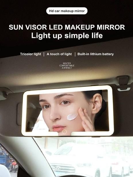 Rechargeable Car Makeup Mirror with LED Lights (Pack Of 1) - Moby Mart