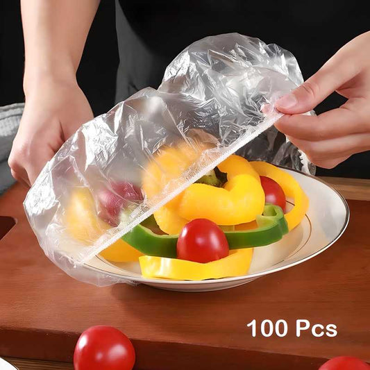 Food Covering Bag-Elastic Stretch Adjustable Bowl Lids Universa Plastic Bags Food Cover( 100 Pcs) - Moby Mart