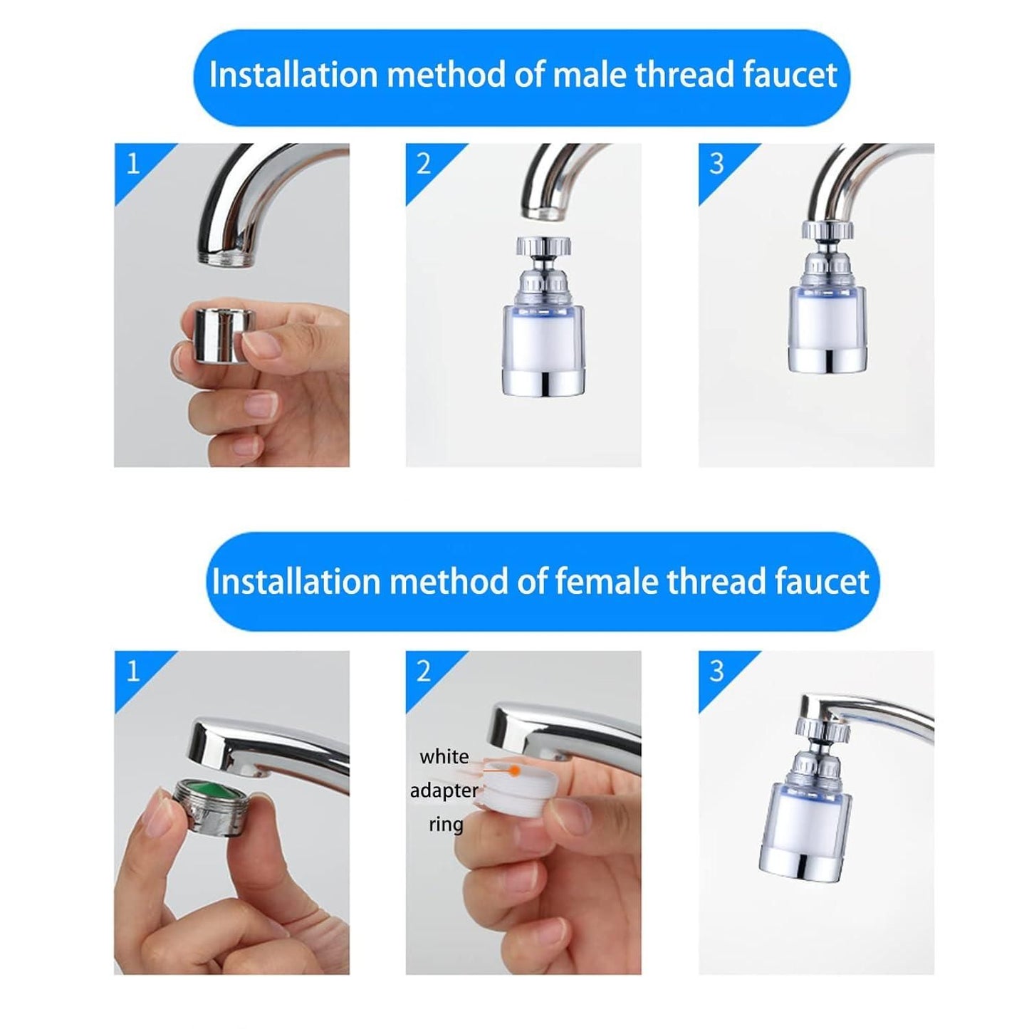 360-Degree Rotating Sink Water Faucet Filter - Moby Mart