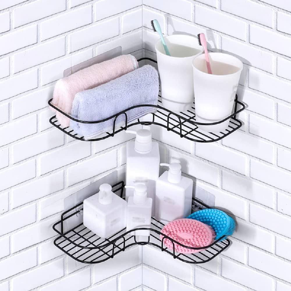 Metal Bathroom Corner Rack Storage Shelves - Moby Mart