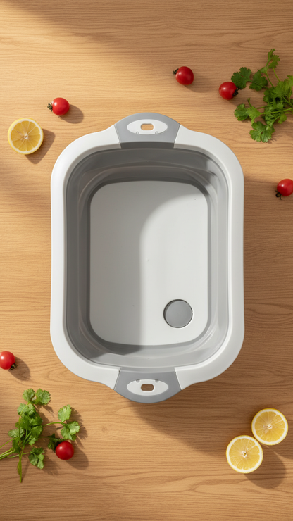 Collapsible Cutting Board With Dish Tub Basket